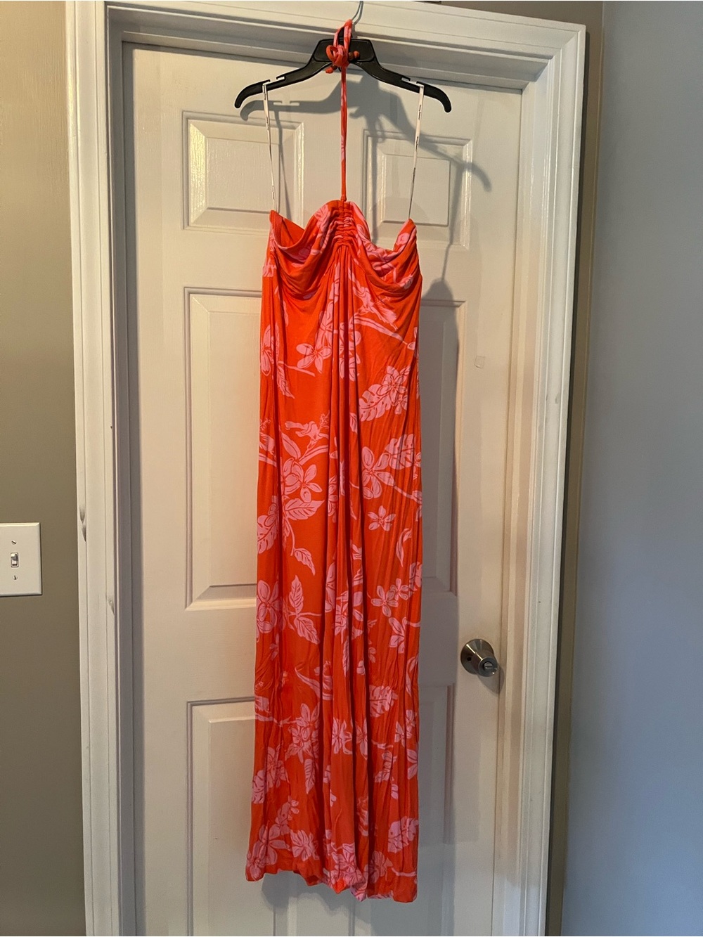 Tommy Bahama Coral Pink Floral Strapless Maxi Dress - Picture 5 of 11